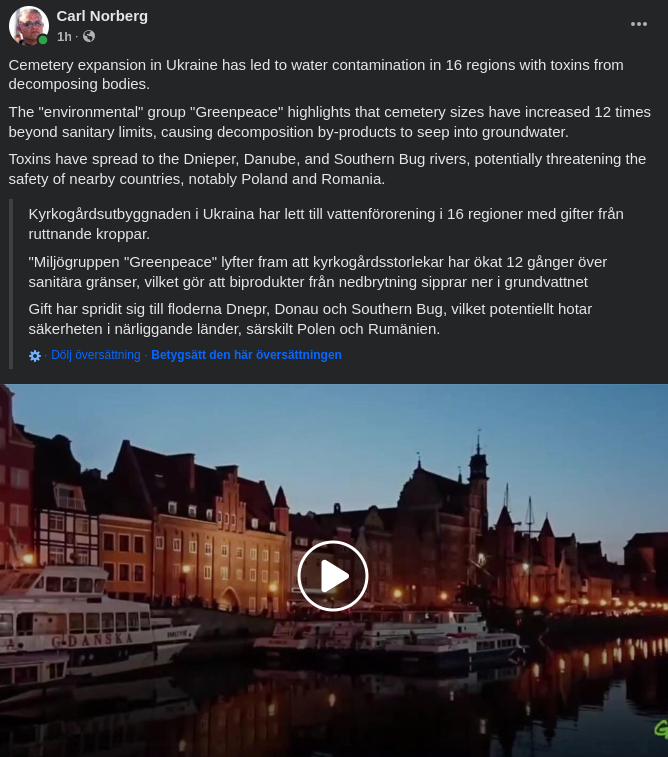 Vattenförorenande Kyrkogårdar I Ukraina