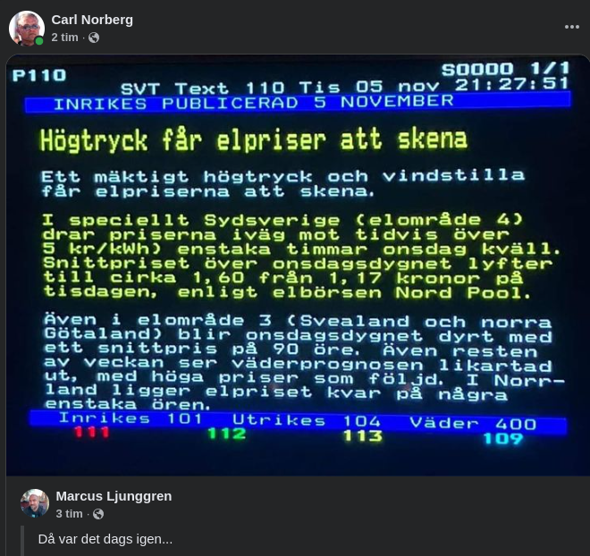 Högtrycksskenande Elpriser