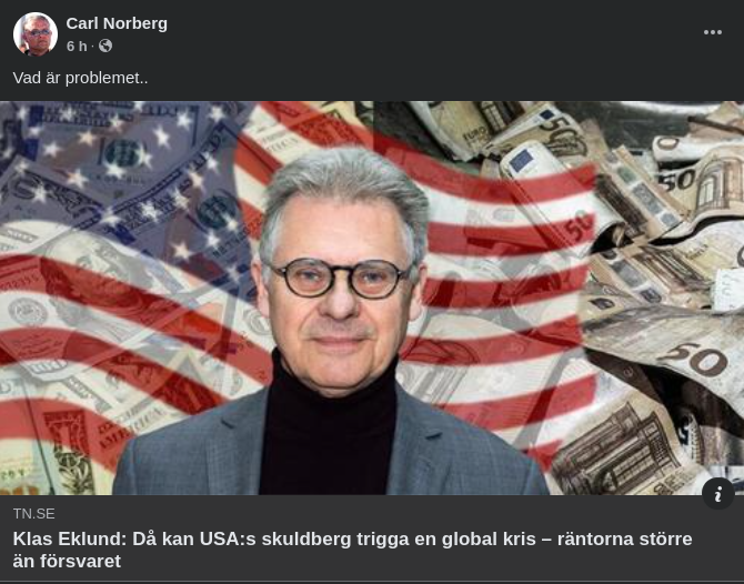 Amerikansk Räntekostnad Större Än Försvarsutgifter