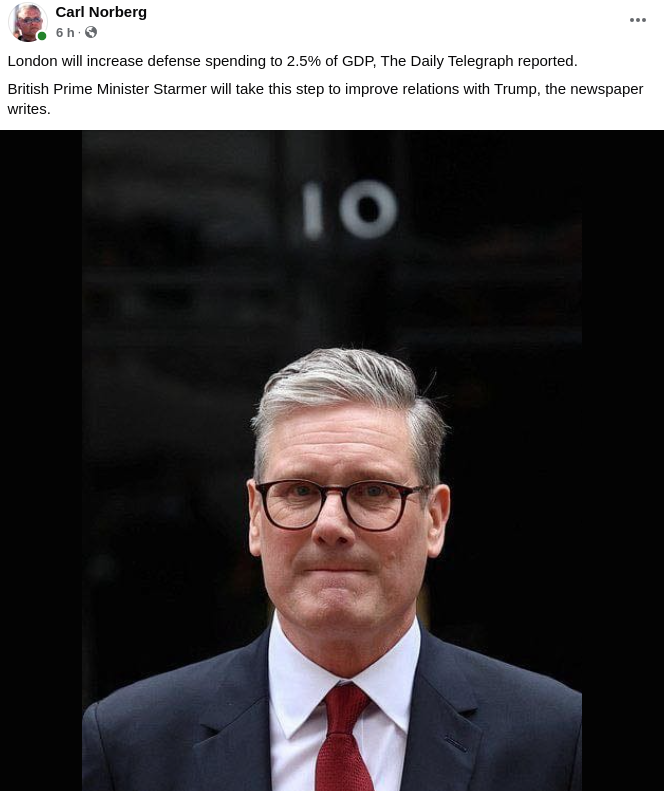 London Ökar Försvarsbudgeten Till 2,5%