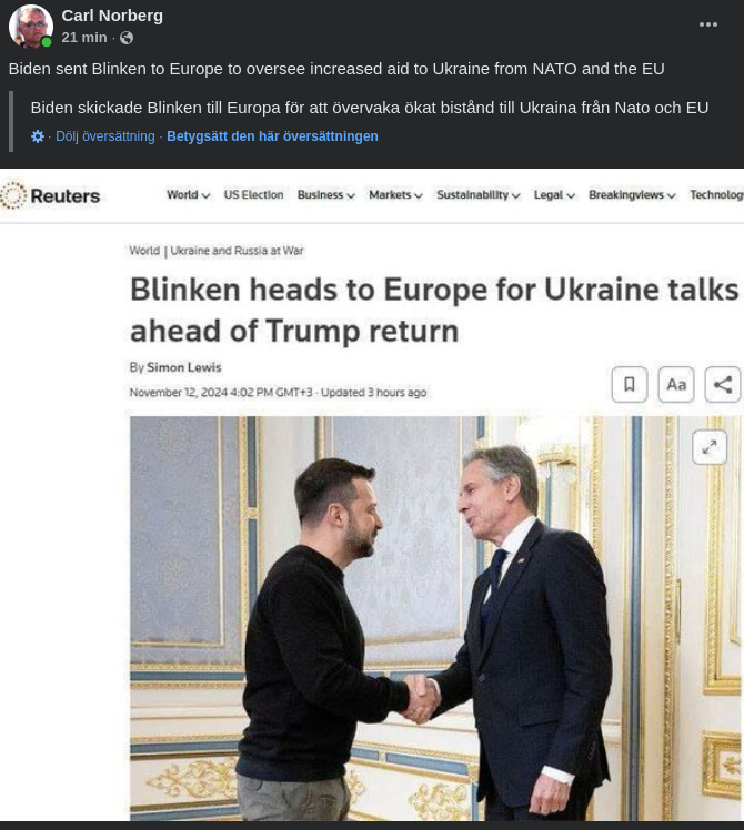 Övervakande Blinken I Europa