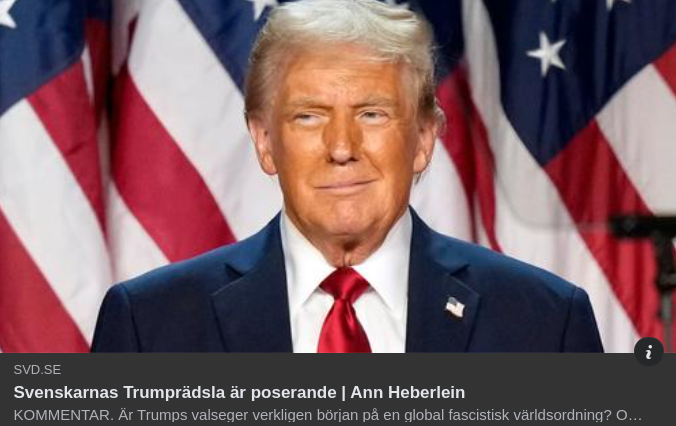 Svensk Trumprädsla Av Heberlein I SvD
