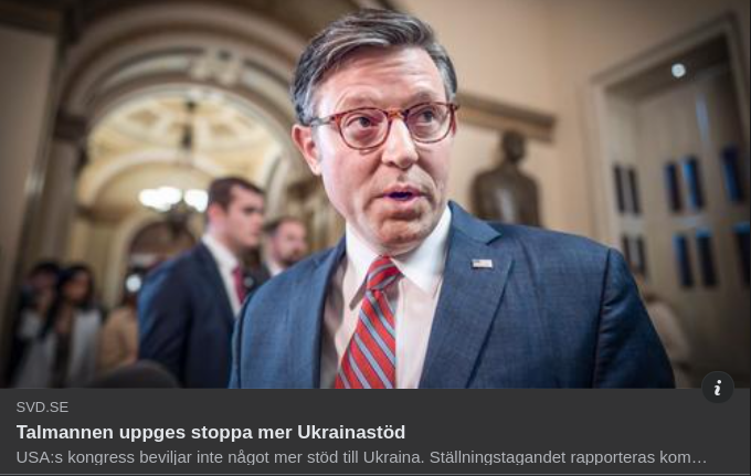 Talmansstopp För Ukrainastöd