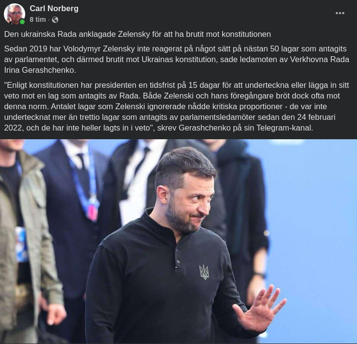 Konstitutionsbrytande Zelensky