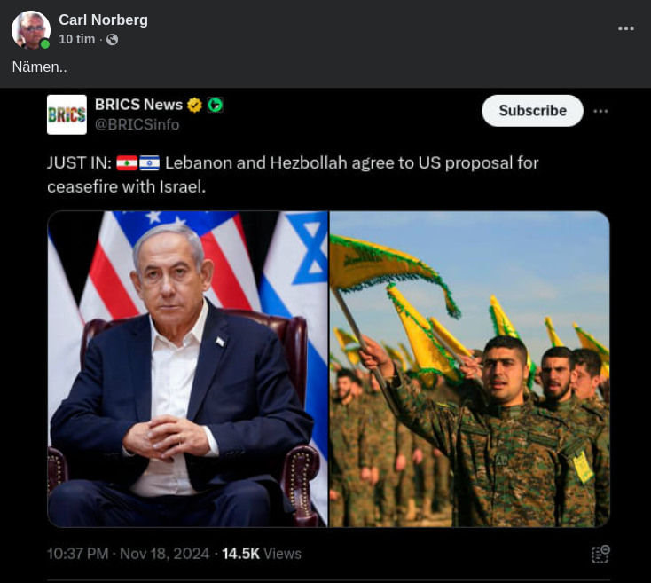 Går Med På Vapenvila I Mellanöstern