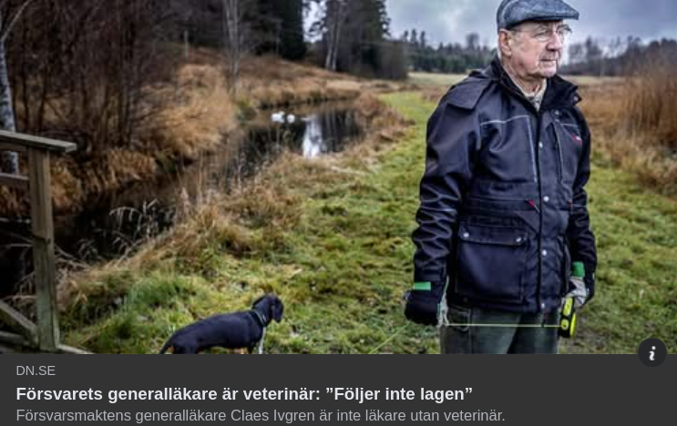Veterinär Som Försvarets Generalläkare Titelfråga