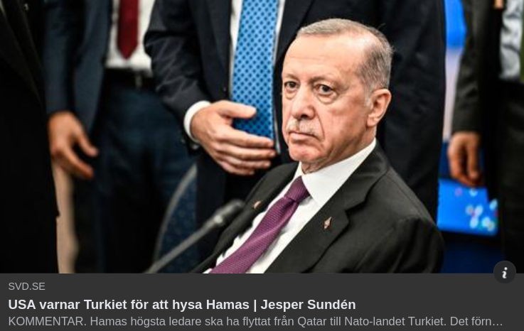 USA Varnar Turkiet För Hamas-Hysande