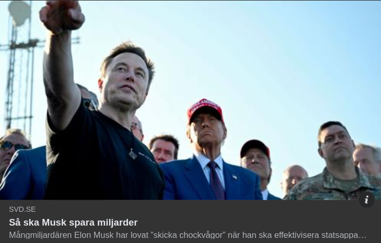 Miljardsparande Musk I SvD