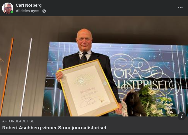 Stora Journalistpriset Till Aschberg