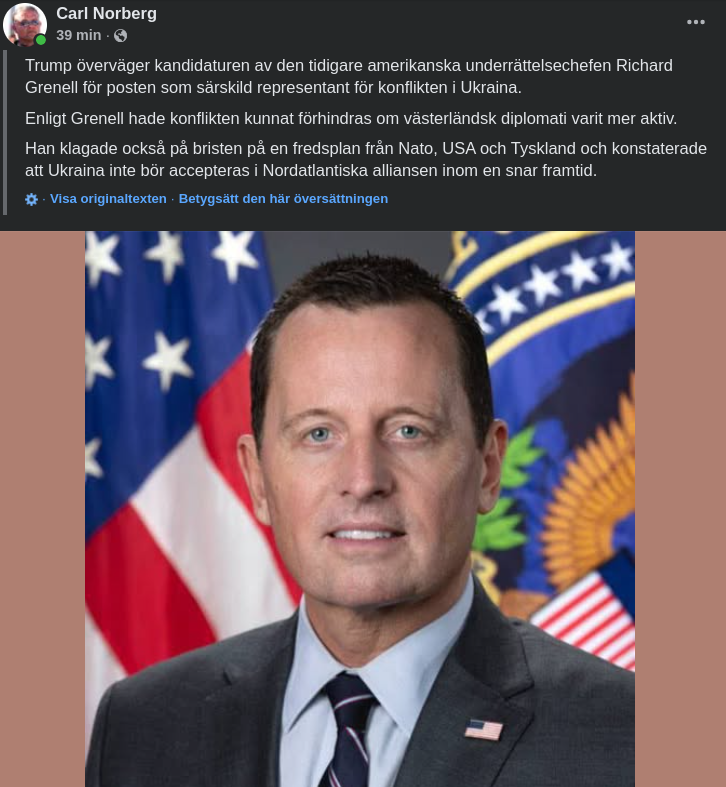 Grenell Påtänkt Av Trump