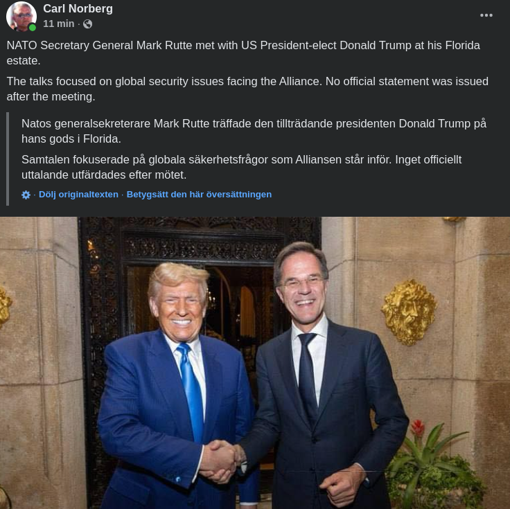 Rutte Besökte Trump