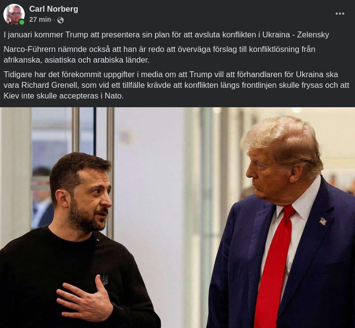 Trump Presenterar Fredsplan I Januari Enligt Zelensky..