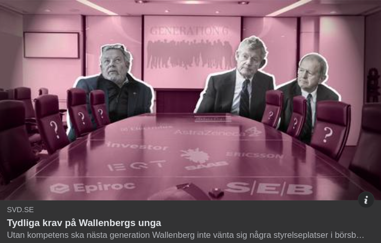 Styrelseplatskompetens & Wallenberg I SvD