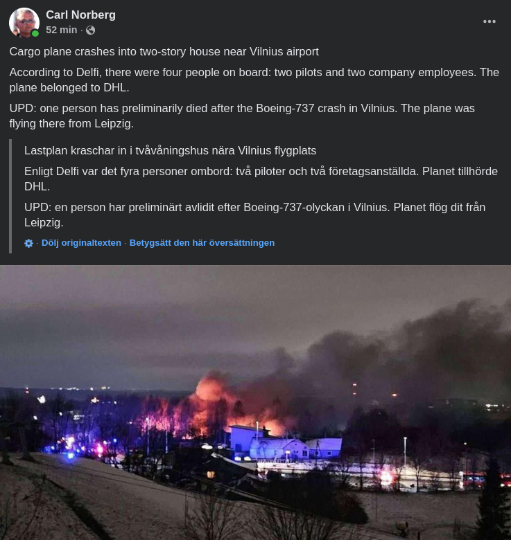 Lastplanskrasch I Vilnius