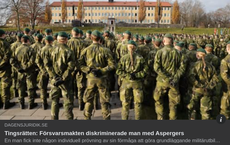 Aspergersdiskriminerande Försvarsmakt