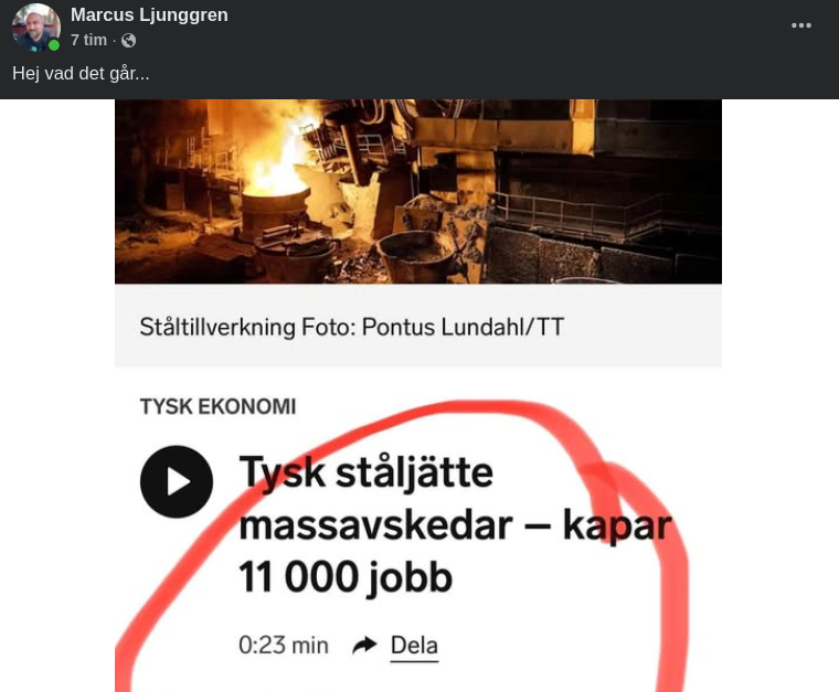 Tysk Ståljätte Kapar 11 000 Jobb