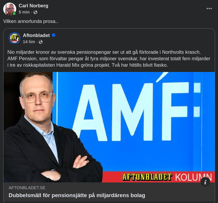 Svenska Pensionspengar & Northvolt