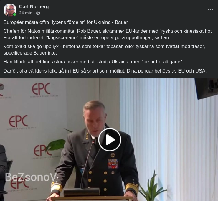 Lyx Måste Offras För Ukrainastöd Enligt Nato..