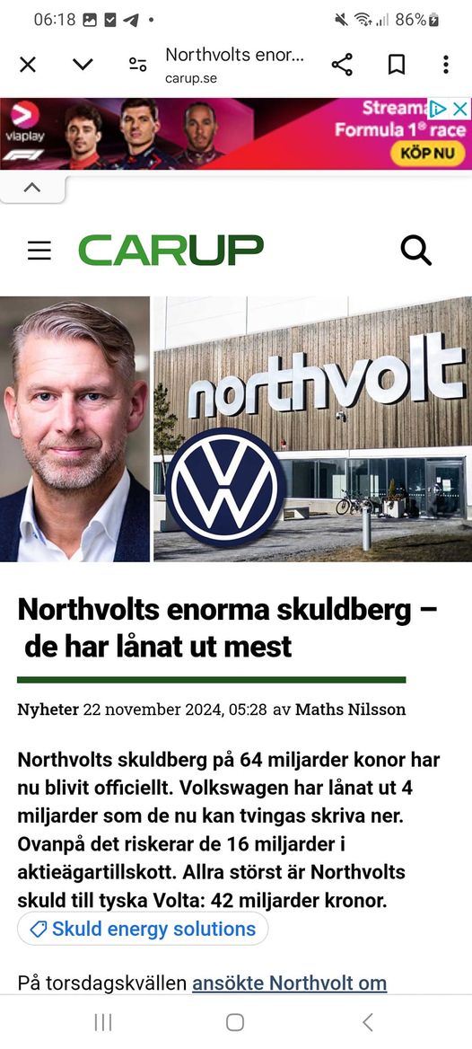 Skuldlista För Northvolt