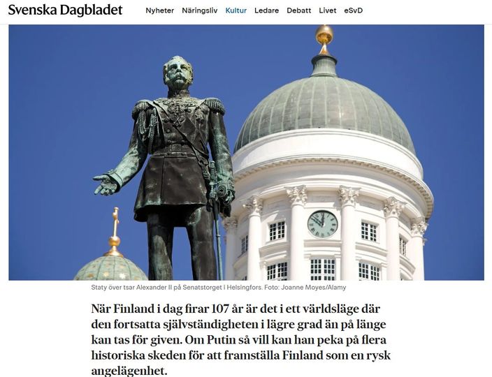 På Finska Självständighetsdagen I SvD