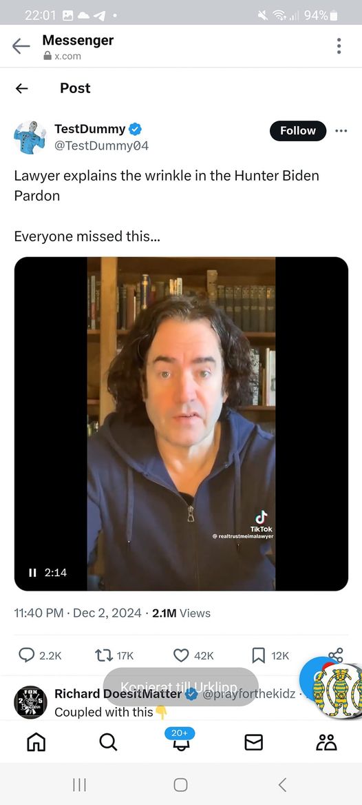 Inget Åberopande Av Det Femte För Hunter Efter Benådning