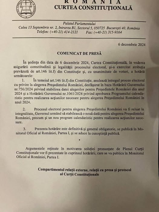 Ogiltigförklarat Presidentval I Rumänien