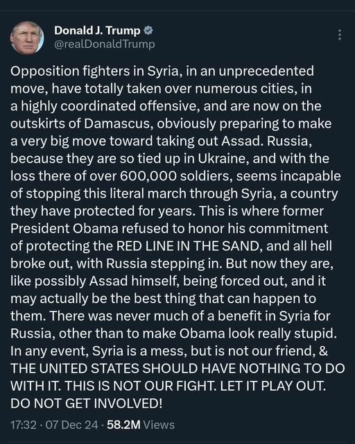 Trump Om Läget I Syrien