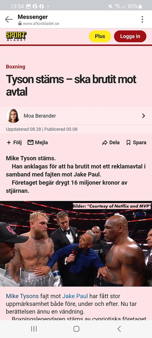 Tyson stäms För Avtals-Brott