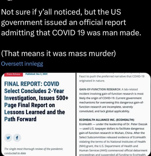 Amerikansk Rapport Om Covid 19