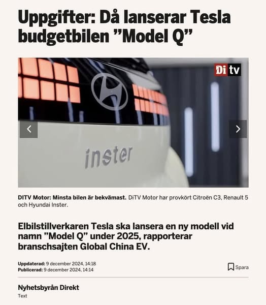 Model Q Från Tesla Nästa År