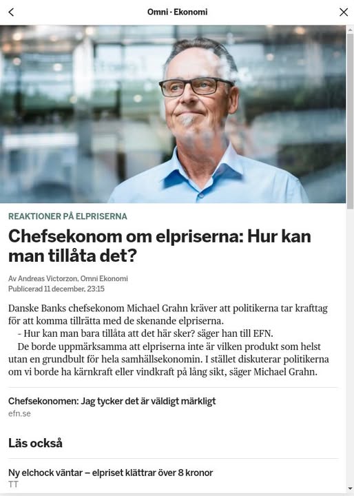 Danske Banks Chefsekonom & En Elektrisk Samhällsekonomigrundbult