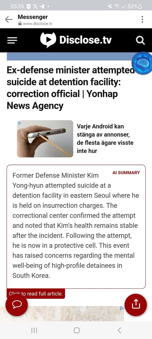 Sydkoreanskt Självmordsförsök