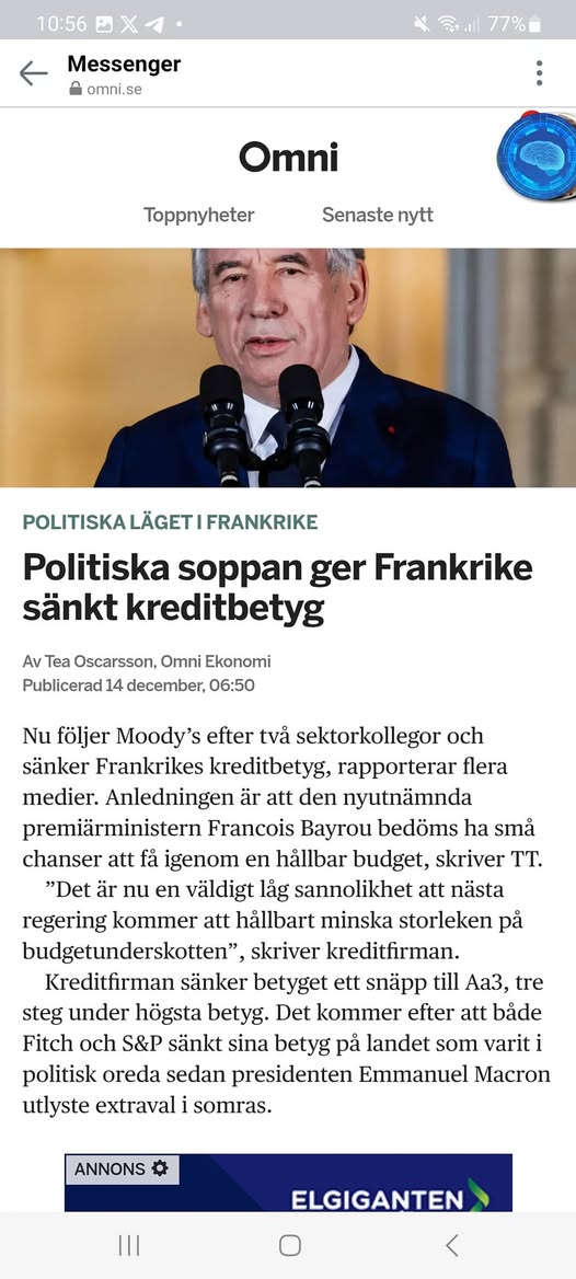 Fransk Politiksoppa Ger Sänkt Kreditbetyg