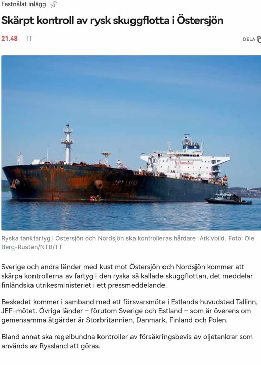 Skärpt Östersjökontroll Av Rysk Skuggflotta