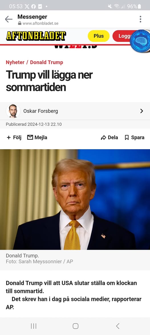 Ingen Sommartid Med Trump