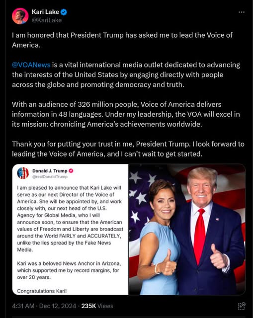 Kari Lake Leder Voice of America
