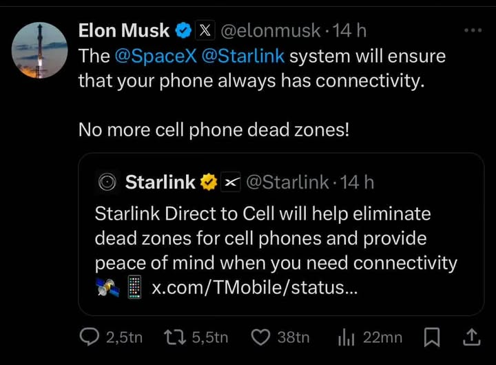 Ständig Mobilkontakt Med Starlink