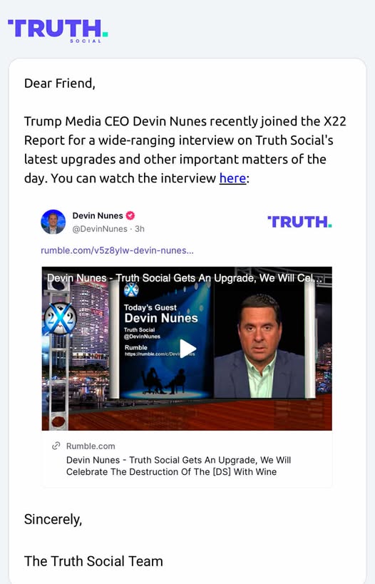 Devin Nunes På X22 Om Truth Social