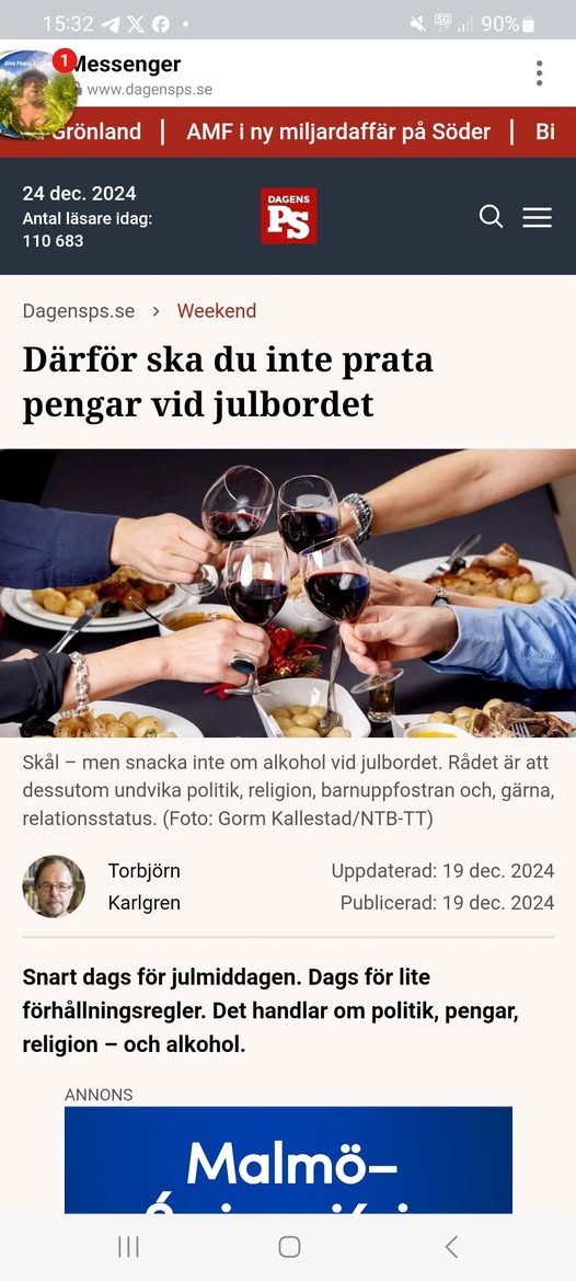 10 Samtalsämnen Att Undvika Vid Det Svenska Julbordet..