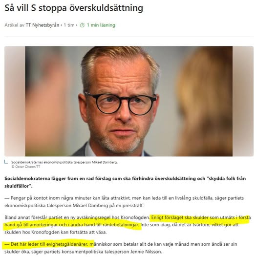 Skuldfälleskyddande S-Förslag..