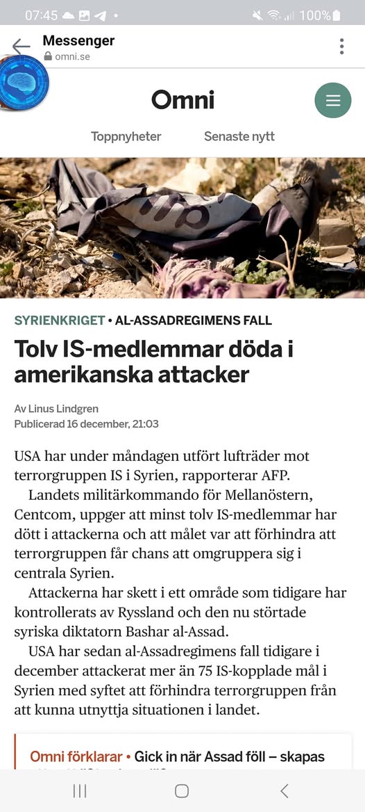 Amerikanska Attacker Dödar 12 IS-Medlemmar I Syrien