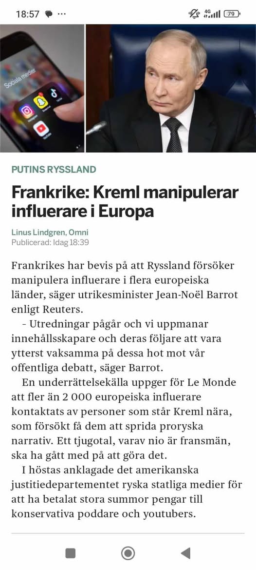 Franska Bevis På Kreml-Infiltrationsförsök Av Europeiska Influerare