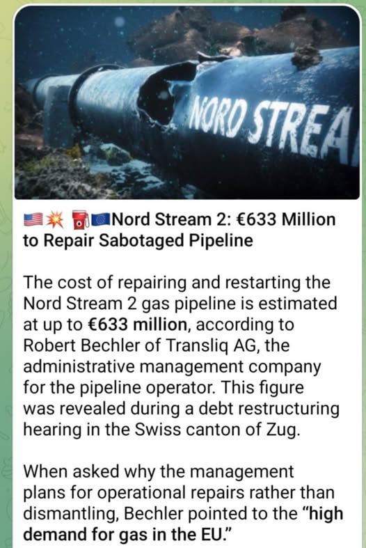 Lagningskostnad För Nord Stream 2