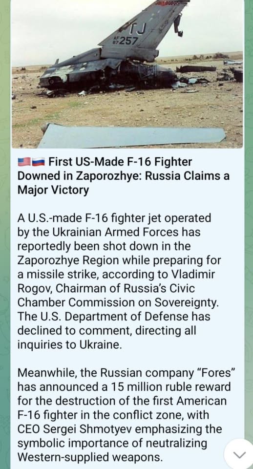 F-16 Nedskjuten Av Ryssland