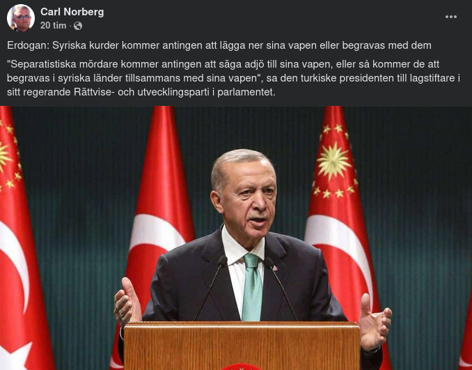 Erdoğan Om Syriska Kurder