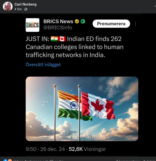 Kanada, Indien & Människohandel