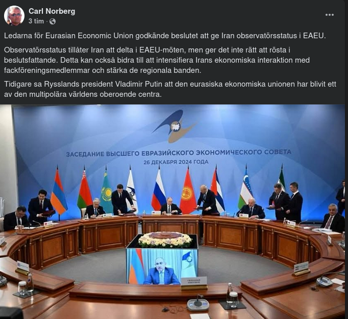 Observatörsstatus För Iran I EAEU