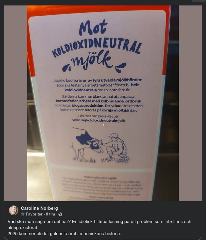Koldioxidneutral Mjölk..