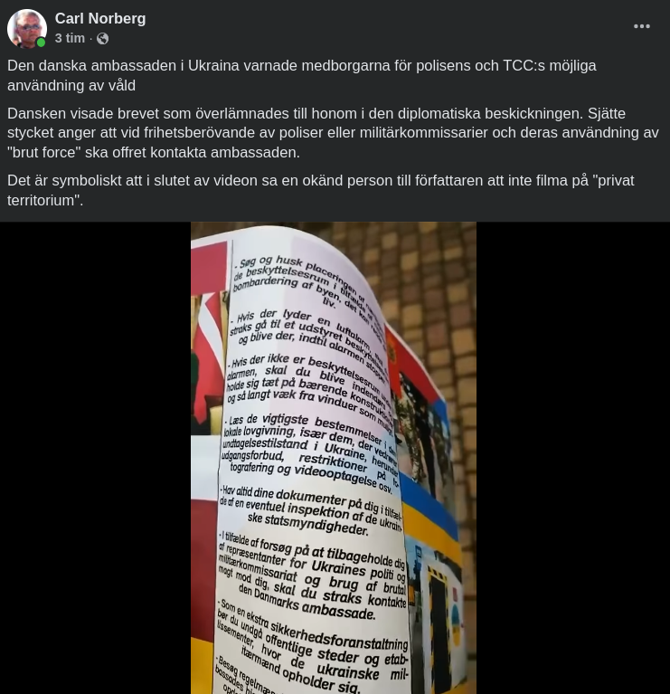Dansk Ambassadvarning I Ukraina