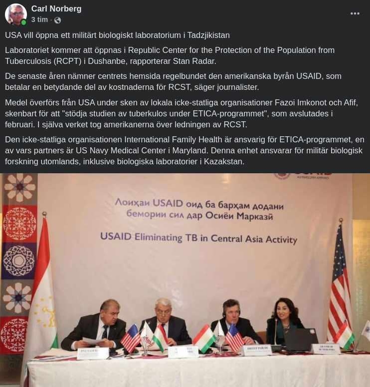 Amerikanskt Biolabb I Tadzjikistan